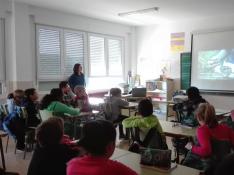 Alumnos ven en el colegio de Cantavieja un audiovisual sobre la naturaleza