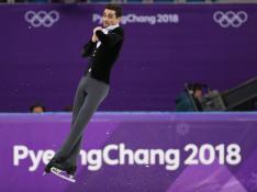 Javier Fernández en la prueba de patinaje artístico de los Juegos Olímpicos de PyeongChang