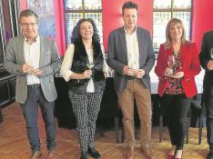 Equipo de Viñas del Vero presente en la cata: José María Salas, Leticia Sánchez, José Ferrer, Amparo Cuéllar y Diego Mur.