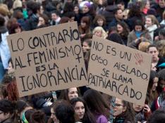 Pancartas en la huelga feminista del 8 de marzo.