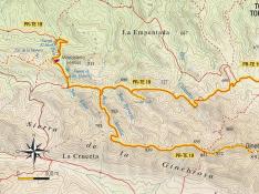 Mapa de la ruta al Ginebrosa.