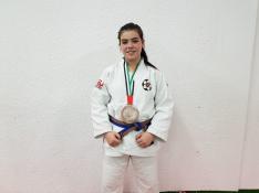 Sara Vázquez, medalla de bronce en el Mundial júnior de jiu jitsu.