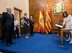 Carmen Sánchez ha prometido el cargo como delegada del Gobierno ante las principales autoridades de Aragón.