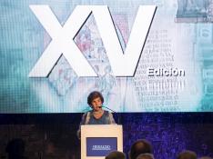La presidenta editora de HERALDO, Pilar de Yarza, durante su discurso en la entrega de los Premios HERALDO y HENNEO