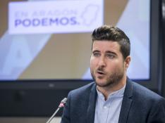 Rueda de prensa el secretario general de Podemos Aragón, Nacho Escartín