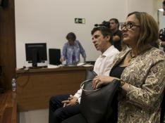 Los acusados, durante el juicio celebrado el pasado mes de septiembre en la Audiencia de Zaragoza.