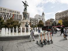 Los patinetes eléctricos de alquiler se han multiplicado en Zaragoza.