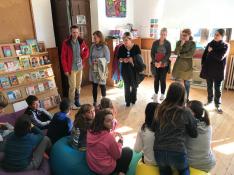Visita de profesores de Islandia, Berlín y Creta, la semana pasada en la escuela de Berdún.