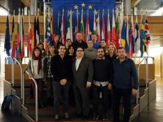 Grupo de vecinos de Salas Bajas en el parlamento europeo de Estrasburgo