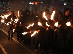 La ultraderecha búlgara marcha con antorchas por Sofía