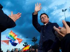 Manuel Valls en un acto de campaña en Barcelona.