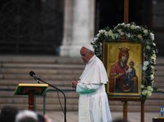 El papa Francisco en su visita de este domingo a Bulgaria.