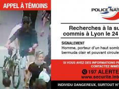 Imagen difundida por la Policía francesa del sospechoso del ataque en Lyon.
