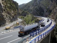 Esta semana se ha abierto uno de los dos carriles del tramo recién remodelado a la altura de Arguis en sentido Huesca.