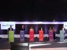 Los candidatos al Congreso por Zaragoza responden en la pizarra en el debate HERALDO