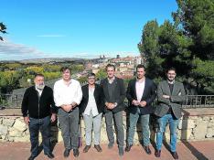 Sancho (PSOE), Guitarte (TE), Manzano (UP), Moreno (Cs), Herrero (PP) y Nolasco (Vox).