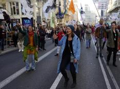 Extinction Rebellion corta la Gran Vía de Madrid contra el cambio climático