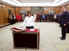 La nueva Vicepresidenta de Transición Ecológica y Reto Demográfico, Teresa Ribera, jura su cargo en un acto celebrado en el Palacio de Zarzuela