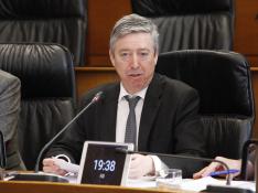 El presidente de la Cámara de Cuentas, Alfonso Peña, ayer en la ponencia de las Cortes