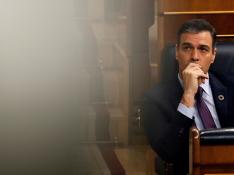 Pedro Sánchez este miércoles en la sesión de control del Congreso de los Diputados