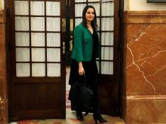 La portavoz parlamentaria de Ciudadanos, Inés Arrimadas, llega al Congreso de los  Diputados