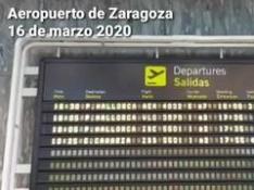 El aeropuerto de Zaragoza, prácticamente vacío por el coronavirus