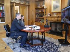 El rey Felipe y la reina Letizia han mantenido este miércoles varias teleconferencias de trabajo.