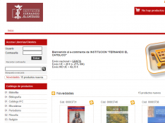 Captura de la tienda virtual de la Institución Fernando el Católico.
