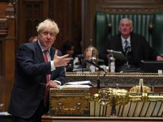 El primer ministro británico, Boris Johnson, en una comparecencia en el Parlamento el pasado 2 de septiembre en Londres.