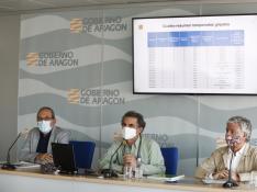 Luis Gascón, Francisco José Falo y Javier Marión, este jueves en la presentación de la campaña de la gripe.