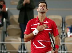 Djokovic, tras vencer a Tsitsipas en Roland Garros.