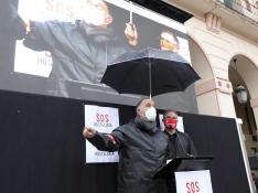 Alrededor de 500 personas han participado en la manifestación de la hostelería de Huesca.