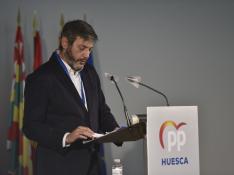 Gerardo Oliván durante su intervención en la clausura del 13º Congreso del PP de Huesca.