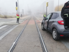 Herida la copiloto de un turismo tras una colisión con el tranvía en Valdespartera