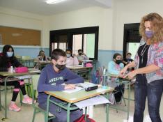 El instituto de Grañén, en la fotografía, es uno de los 40 centros de Aragón que ya ha recuperando la normalidad de las clases presenciales