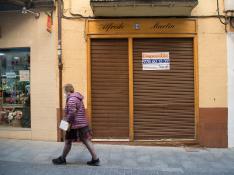 Bares y comercios cerrados en Teruel.