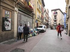 Desahucio en la calle Pignatelli de Zaragoza durante el pasado mes de diciembre.