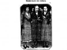 Zaragozanas saliendo del templo en Miércoles de Ceniza en 1935
