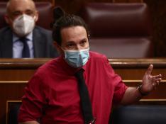 Pablo Iglesias, este miércoles en el Congreso de los Diputados.