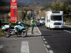 Tráfico intenso pero sin atascos en el regreso de Semana Santa en Aragón.