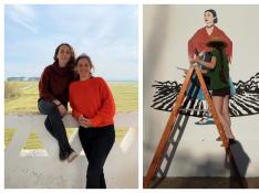 Marta Gimeno y Berta Gascón, gerentes del proyecto Mar. A la derecha, Marta Soto, ilustradora.