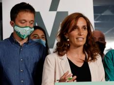 La candidata de Más Madrid en las elecciones a la Comunidad de Madrid, Mónica García, junto al líder de Más País, Íñigo Errejón