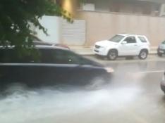 La lluvia cayó con fuerza en Huesca