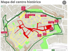 Mapa del centro histórico de Teruel.