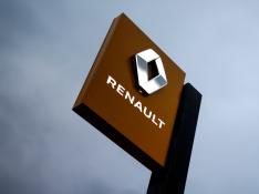FILE PHOTO: The logo of Renault carmaker is pictured at a dealership in France