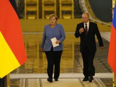 German Chancellor Angela Merkel visits Moscow