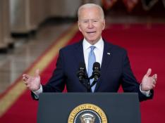 US President Joe Biden delivers remarks on the end of the war in Afghanistan