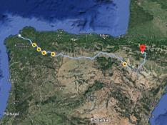 El ladrón cubrió la distancia entre La Coruña y Jaca