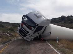 Accidente de un camión-cisterna que transportaba gas entre Jaraba y Campillo