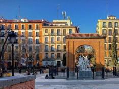 Una de las plazas del distrito de Malasaña, en Madrid